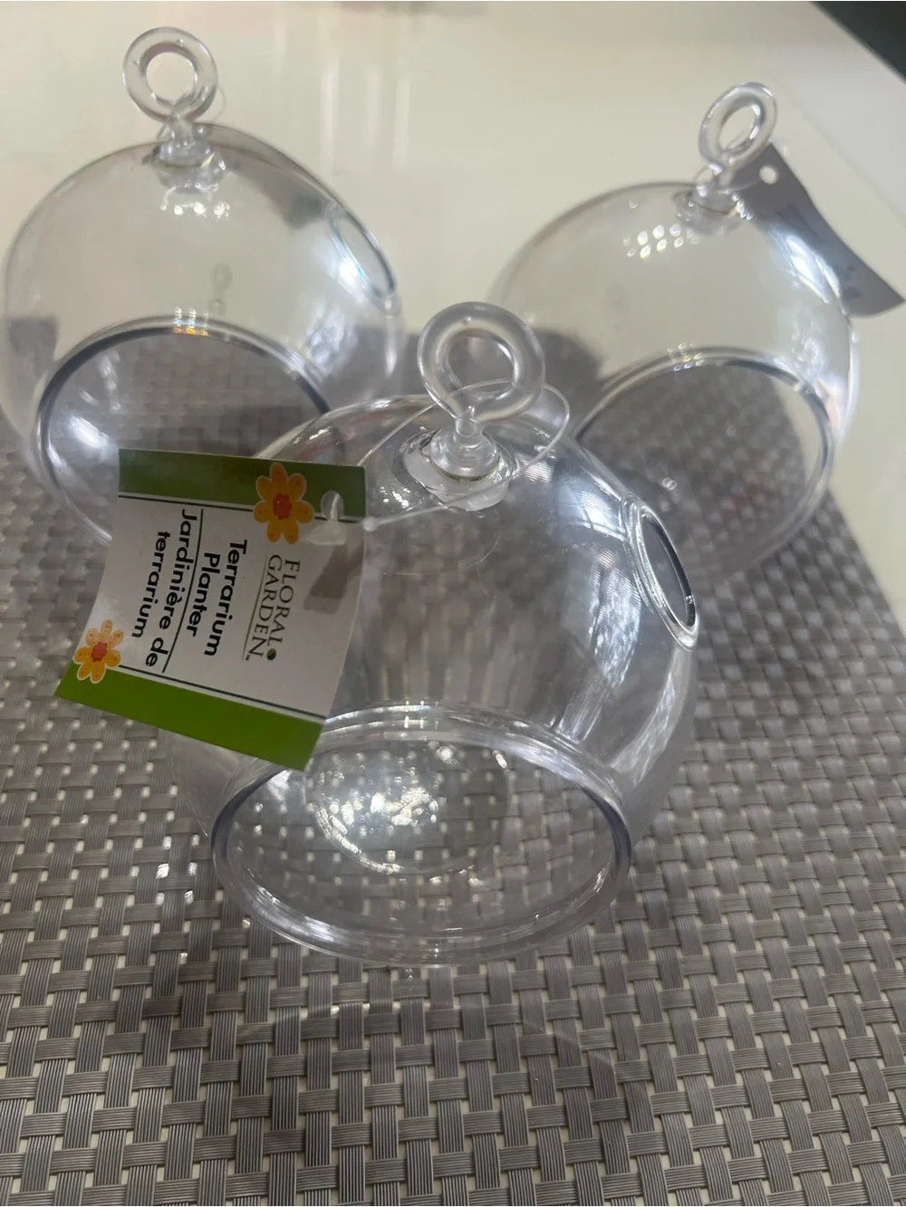 Clear Plastic Hanging Terrarium - Set of 3